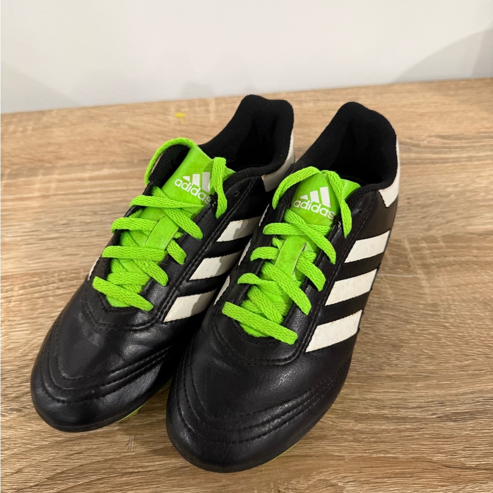 adidas Black with Neon Green Youth Soccer Cleats - Picture 5 of 10